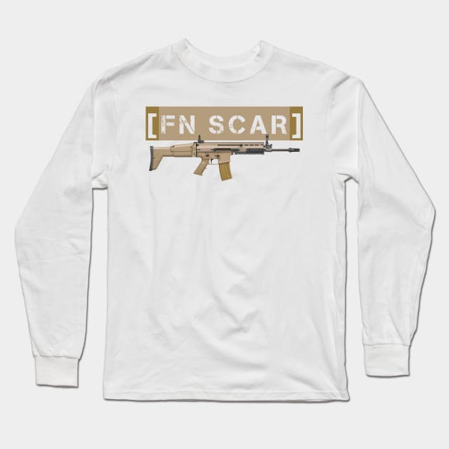 Assault Rifle FN SCAR Long Sleeve T-Shirt by Aim For The Face